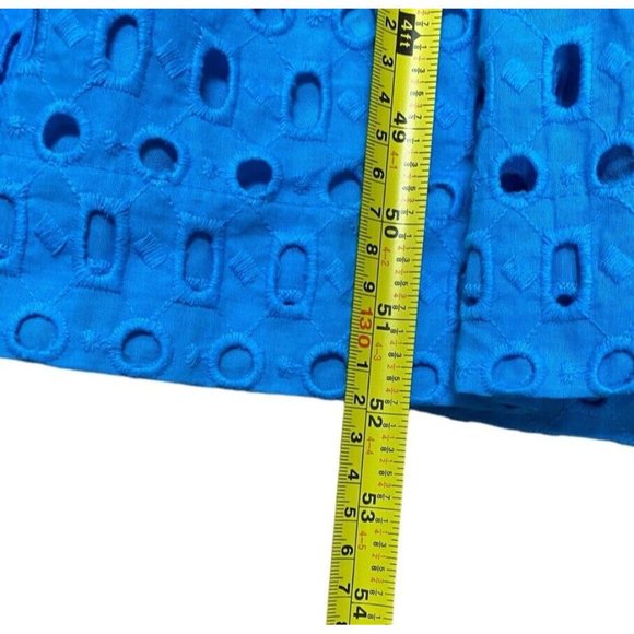 Anthropologie Sz S Dress The Somerset Maxi Eyelet turquoise Blue Tiered V-neck - Picture 11 of 16